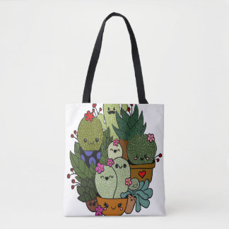 cactus family tote bag