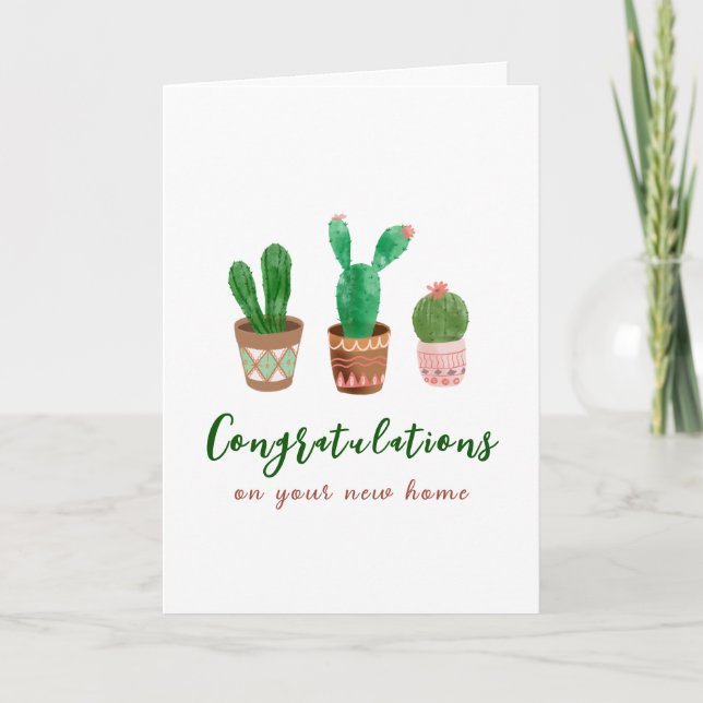 Cactus Félicitations Nouveau Accueil Carte de voeu (Devant)