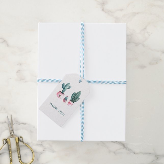 Cactus Fiesta Baby Shower Favour Tag (With Twine)