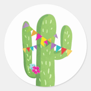 Cactus fiesta faveur tag Sticker soirée mexicaine