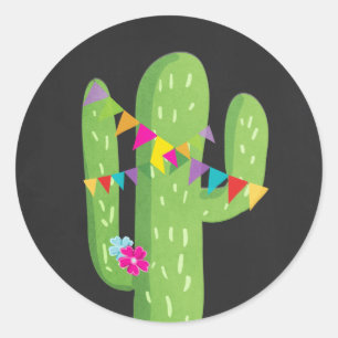 Cactus fiesta favour tag Sticker Mexican party