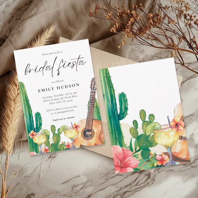 Cactus Fiesta Floral Bridal Shower Invitation (Creator Uploaded)