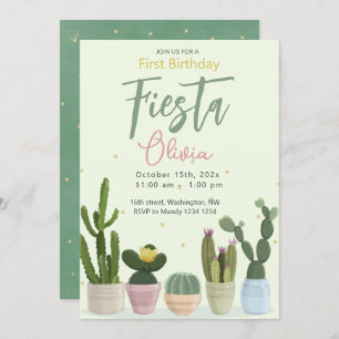 Cactus Fiesta Invitation d'anniversaire