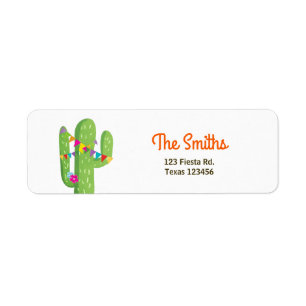 Cactus Fiesta Mexique Adresse de retour Label Part