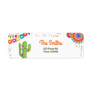 Cactus Fiesta Mexique Adresse de retour Label Part