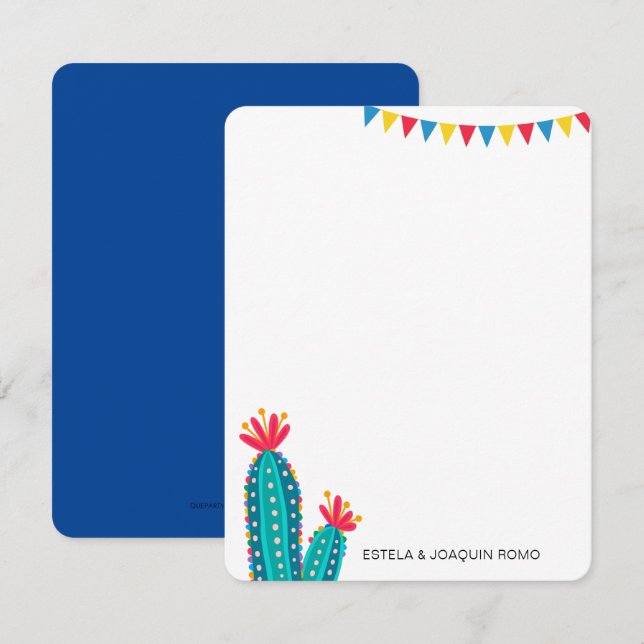 Cactus Fiesta Personalized Note Cards (Front/Back)