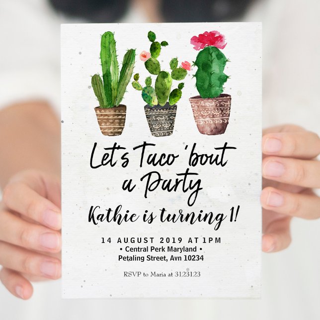 Cactus first Birthday Invitation (Creator Uploaded)