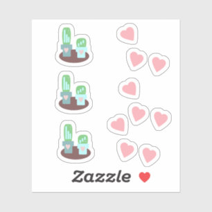 Cactus Floating Hearts Pink