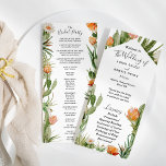 Cactus Floral Desert Wedding Bridal Party Flat Program<br><div class="desc">This cactus floral desert wedding bridal party flat program is perfect for your modern desert wedding. This design features black simple calligraphy with rustic cactus greenery, air plants, succulents, and cactus blossoms in geometric arch frames on a classic bright white background to match your elegant traditional wedding or rustic boho...</div>