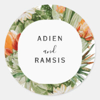 Cactus Floral Desert Wedding Sticker
