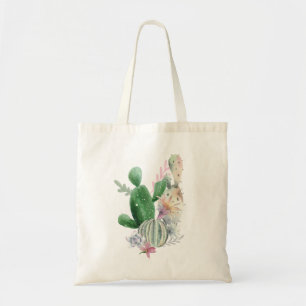 Cactus floral personnalisé de sac fourre-tout