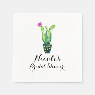 Cactus Floral Rustic Southwestern Bridal Shower Napkin