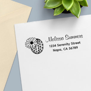 Cactus Flower Address Self-inking Stamp