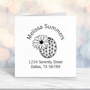 Cactus Flower Arch Address Self-inking Stamp
