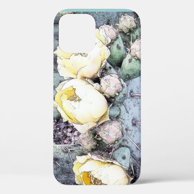 Cactus Flower Digital Ink Case-Mate iPhone Case (Back)