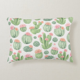 Cactus Flower Garden Accent Pillow