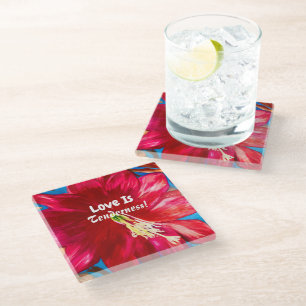 Cactus Flower GLASS Coaster - Tenderness