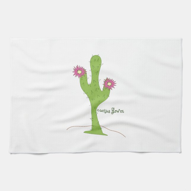 Cactus Flower Kitchen Towel (Horizontal)
