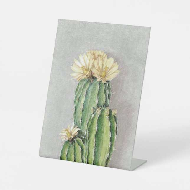 Cactus Flower Painting Pedestal Sign (Front)