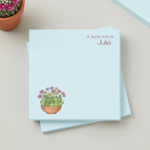 Cactus Flower Pot with Name Sticky Notes