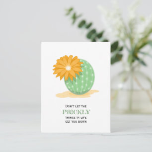 Cactus Flower - Pricky Things Quote Postcard