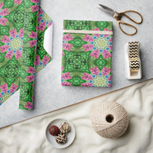 Cactus Flower Watercolor Abstract pattern No1 Wrapping Paper