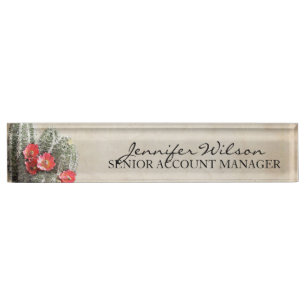 Cactus Flowers Artwork Nameplate