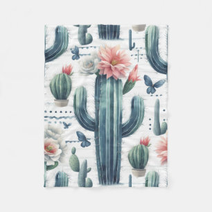 Cactus Flowers Fleece Blanket