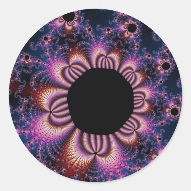 Cactus Flowers - Fractal Classic Round Sticker (Front)