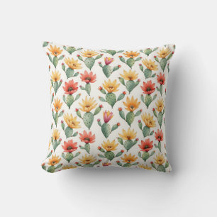 Cactus Flowers Throw Pillow