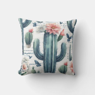 Cactus Flowers Throw Pillow