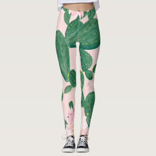 Cactus Flowers: Watercolor Painting Leggings