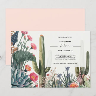 CACTUS FOLIAGE BABY SHOWER INVITATION