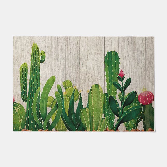 Cactus Garden Mat, Funny Cacti Home Doormat Decor (Front)