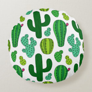 Cactus Garden Round Pillow