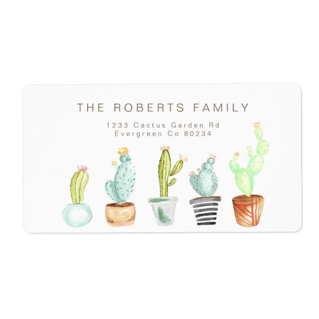 Cactus Garden | Watercolor Address (Front)