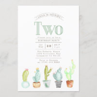 Cactus Garden | Watercolor First Birthday Invite