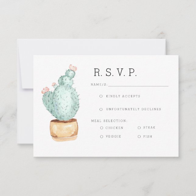 Cactus Garden | Watercolor RSVP (Front)