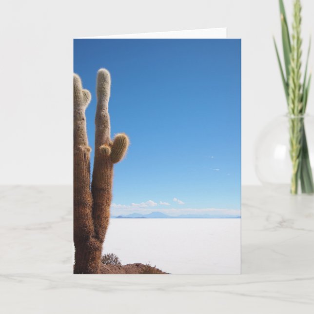 Cactus géant sur la carte de voeux Salar de Uyuni (Devant)