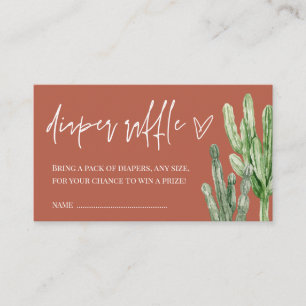 Cactus Gender Neutral Desert Diaper Raffle  Enclosure Card