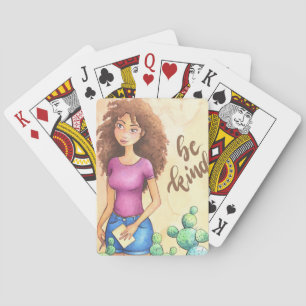 Cactus Girl Be Kind Playing Cards