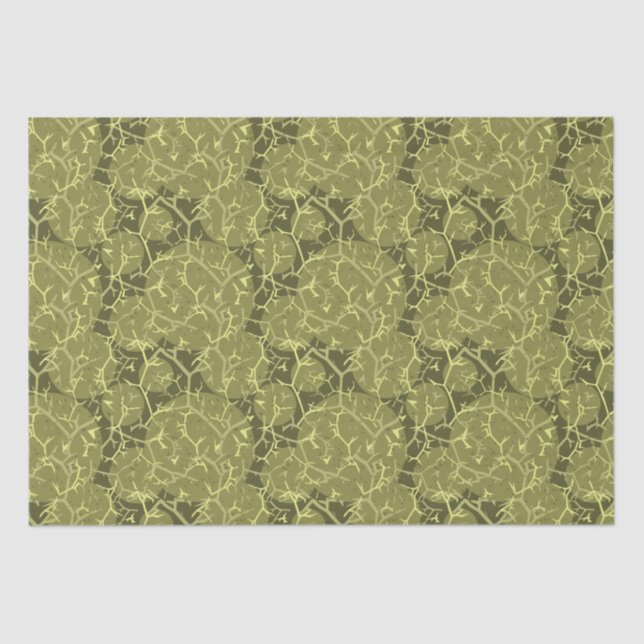 Cactus Green Abstract Pattern Tissue Paper (Front)