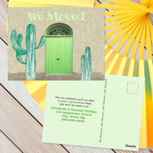 Cactus Green Door We've Moved Announcement Postcard