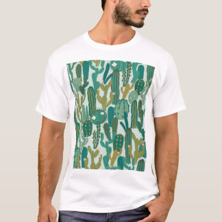 Cactus Green Repeated Vintage Texture T-Shirt