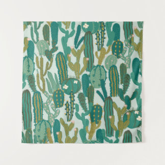 Cactus Green Repeated Vintage Texture Tapestry