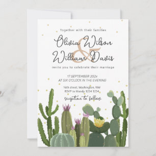Cactus Greenery Wedding Invitation