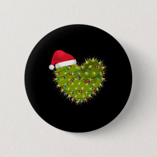 Cactus Heart Christmas 2 Inch Round Button