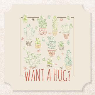 Cactus Hug Paper Coaster