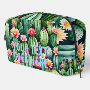 cactus illustration your text here custom toiletry dopp kit