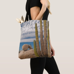 Cactus In Desert Scenic Tote Bag